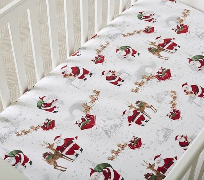 Heritage Santa Organic Fitted Crib Sheet