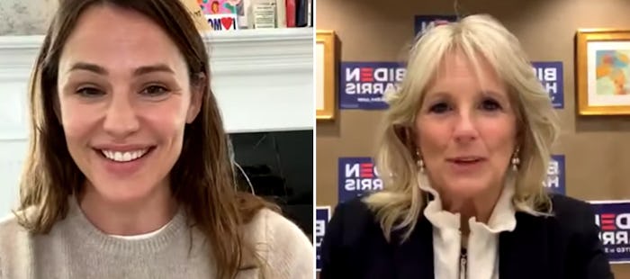 Jennifer Garner said that moms will put the Bidens in the White House in a new conversation with Jil...