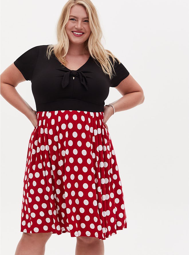 Torrid Plus Size Disney Minnie Mouse Polka Dot Skater Dress