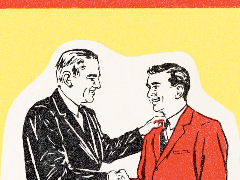 Two people meeting for the first time.