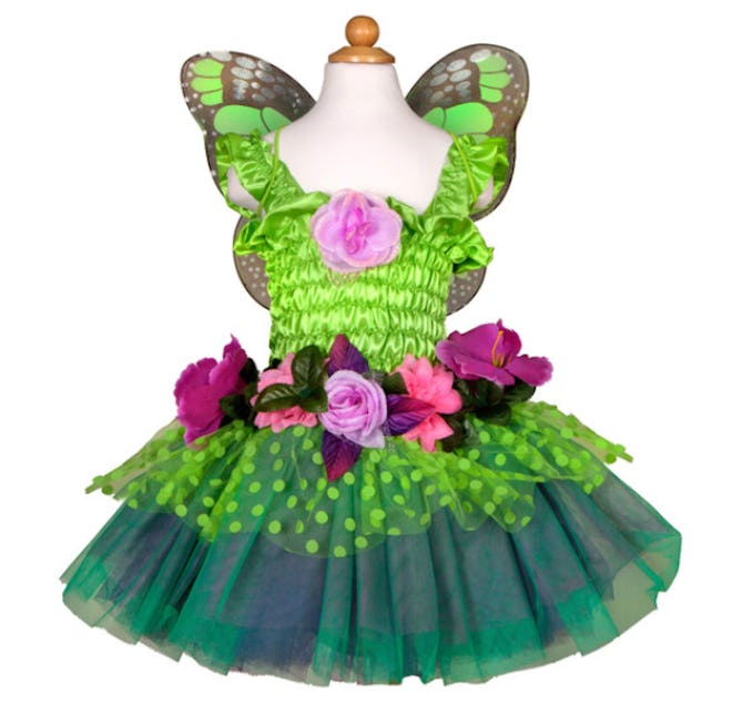 A green fairy dress with short sleeves is a beautiful hot weather Halloween costume option.