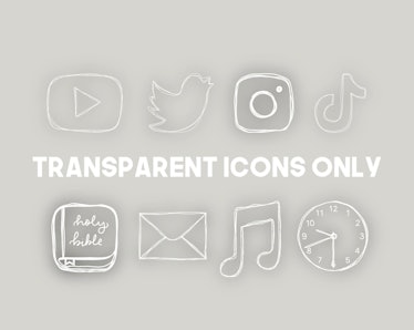 Transparent Aesthetic iPhone App Icons