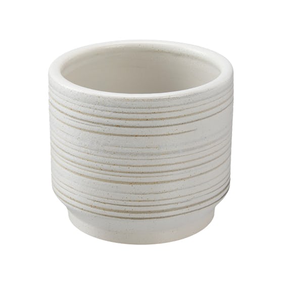 6" Teramo Round Ceramic Planter, White