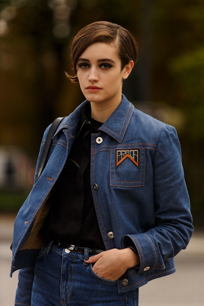 Street style, Alizee Gamberini arriving at Louis Vuitton Spring Summer 2021  show, held at La Samaritaine, Paris, France, on October 6, 2020. Photo by  Marie-Paola Bertrand-Hillion/ABACAPRESS.COM Stock Photo - Alamy