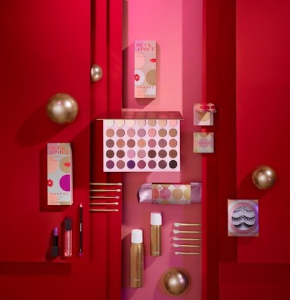 Morphes holiday capsule collection in front of a pink background