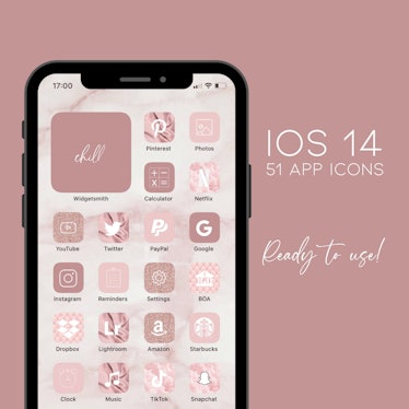 iOS 14 App Icons Pink & Glitter