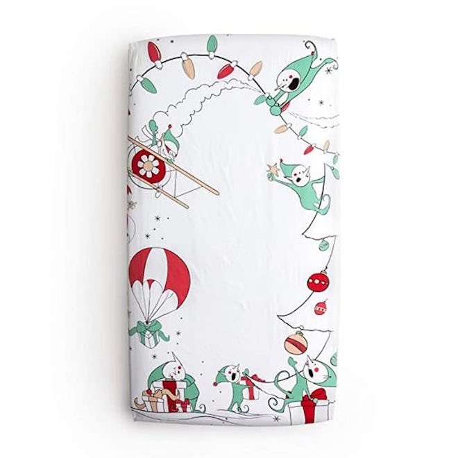 JumpOff Jo Cotton Crib Sheet, Christmas Mischief