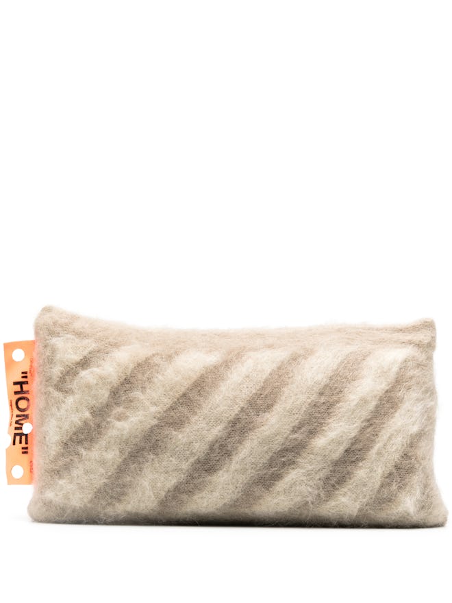 Off-White Diagonal Stripe Cushion