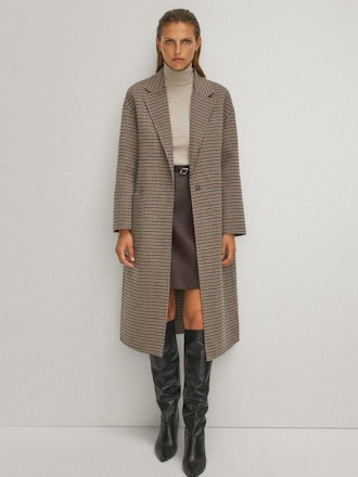 Handcrafted Checked Wool Coat