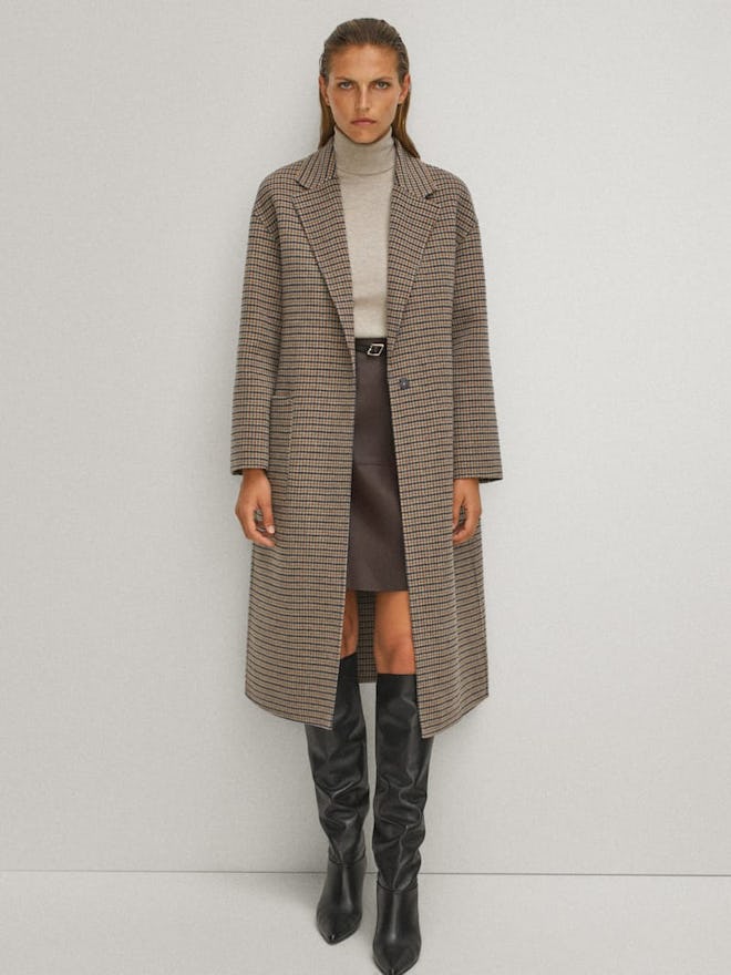 Handcrafted Checked Wool Coat