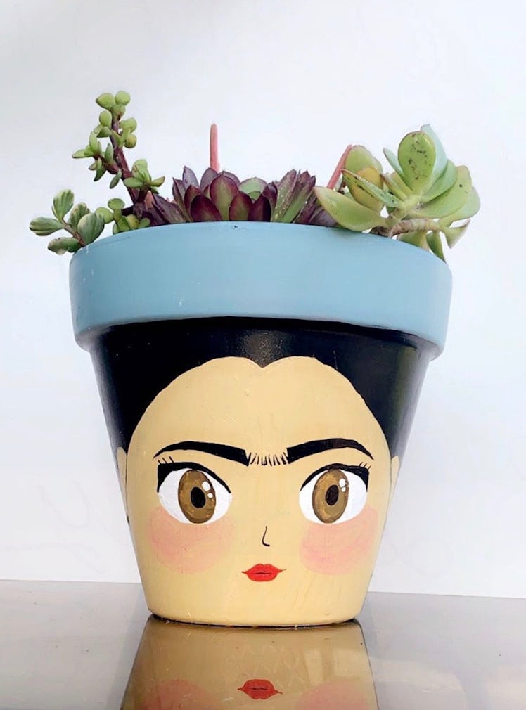 8-Inch Frida Kahlo Hand-Painted Pot