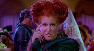 Winifred Sanderson from 'Hocus Pocus' looking into the camera.