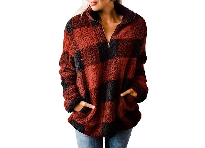 ZESICA Plaid Pullover