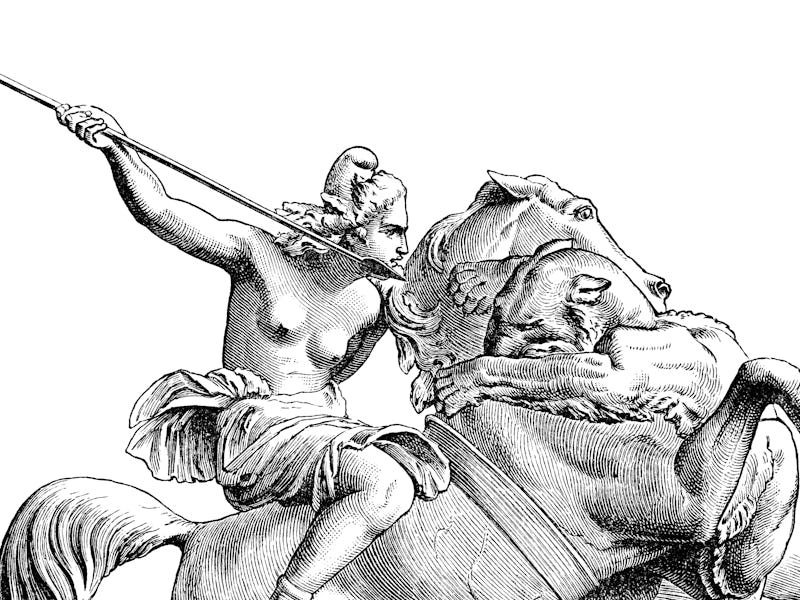 A sketch of a Scythian warrior woman