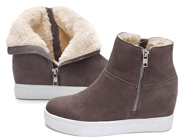 Athlefit Fur Wedge Sneakers