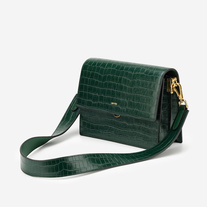 Mini Flap Bag - Dark Green Croc