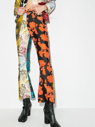 Patchwork Flared Trousers