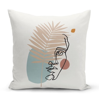 Minimalist Woman Face Throw Pillow