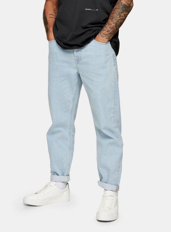 Bleach Wash Relaxed Jeans