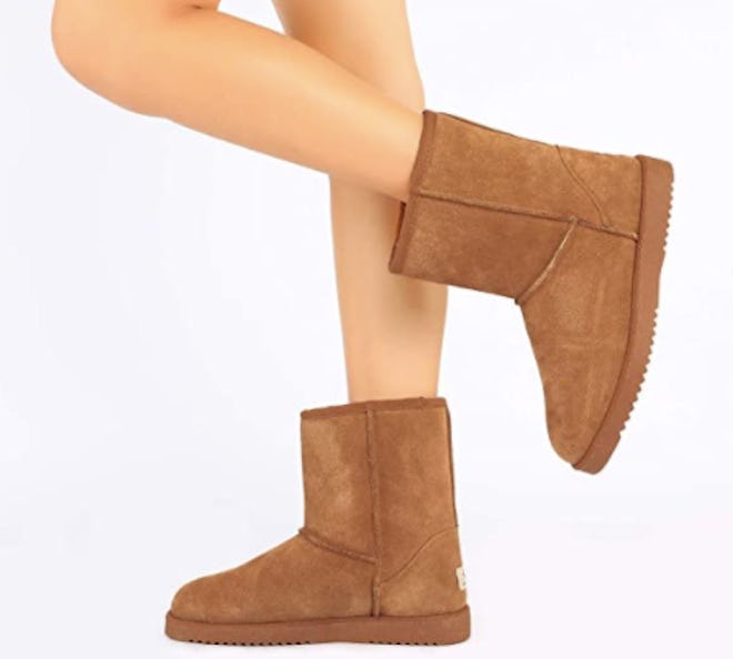 DREAM PAIRS Suede Leather Sheepskin Boots