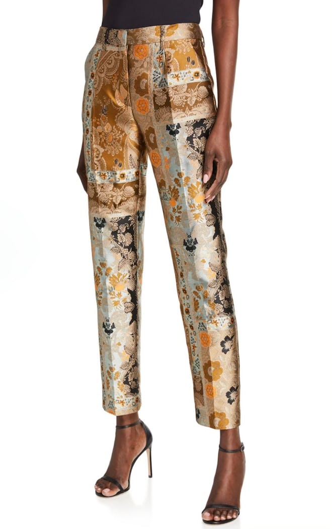 Celestial Floral Brocade Pants