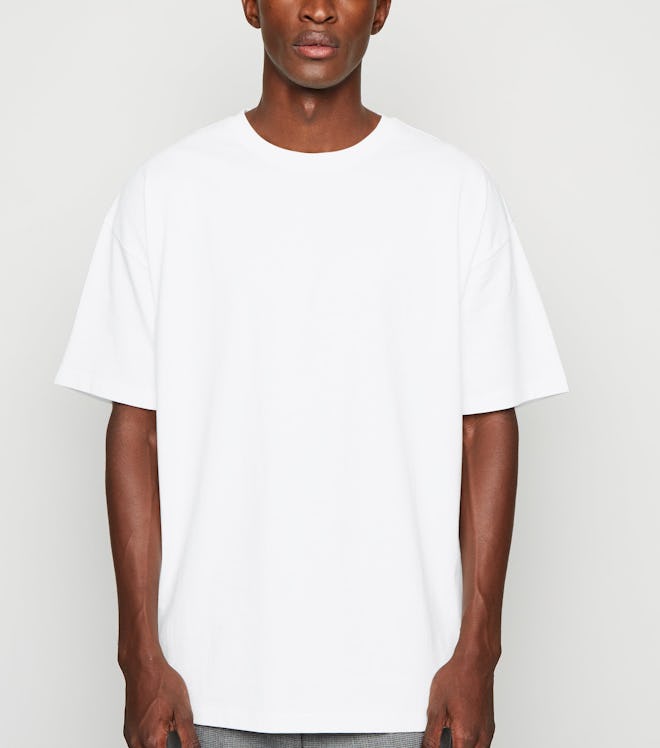 White Crew Oversized Heavy Cotton T-Shirt