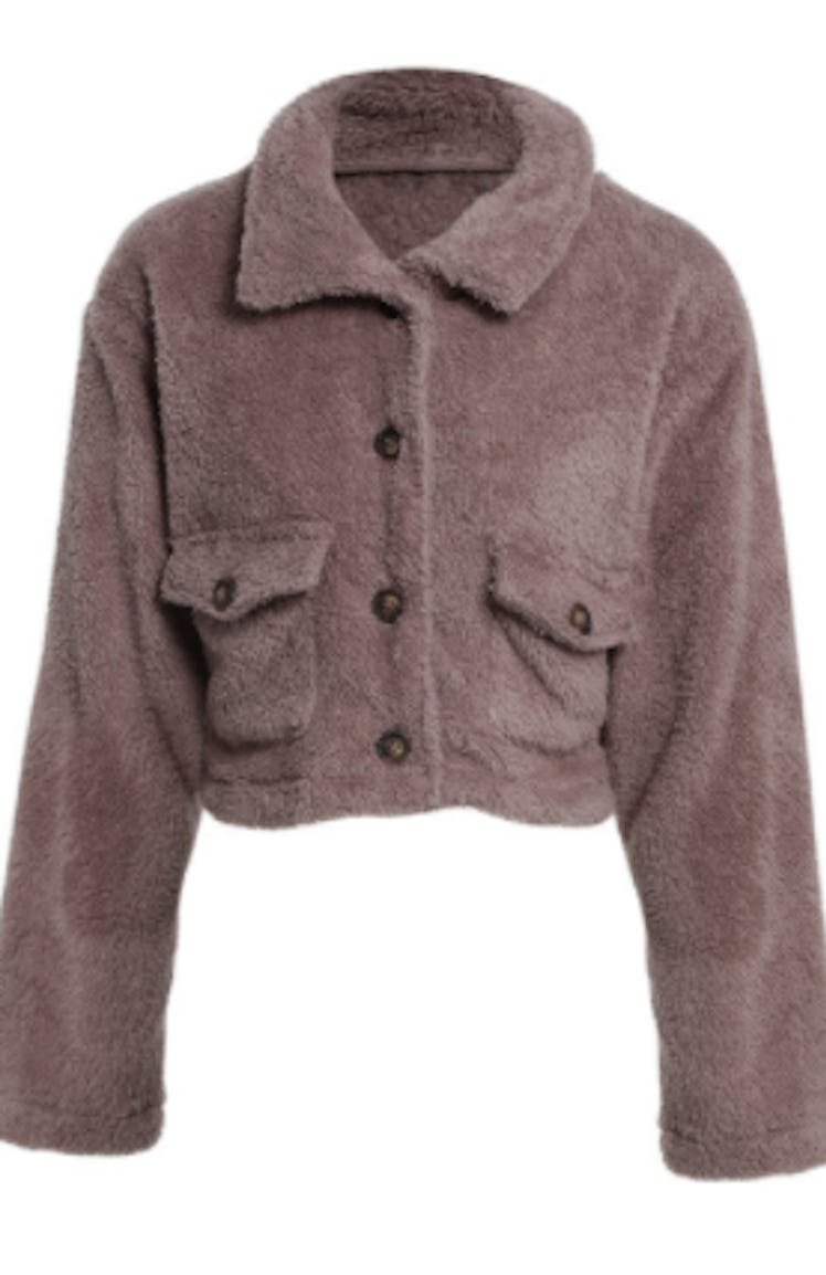 Heartbeat Dusty Pink Teddy Jacket