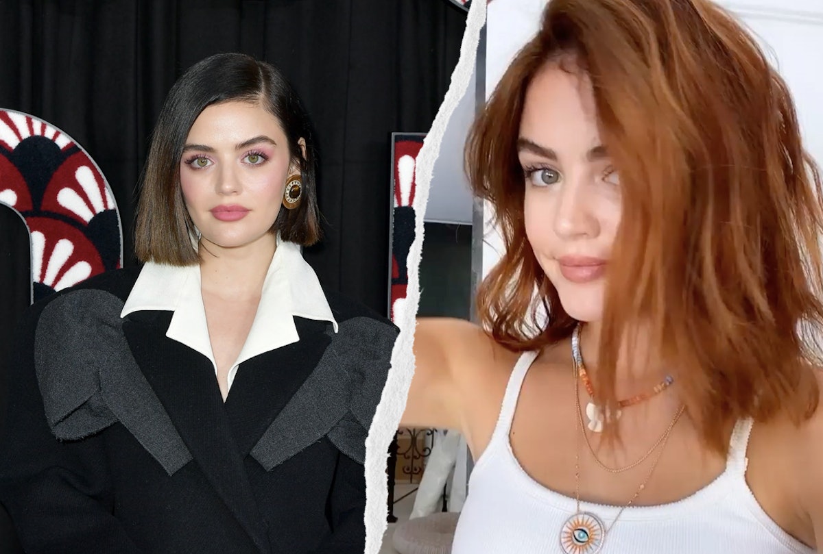 Lucy Hale went red in September. 