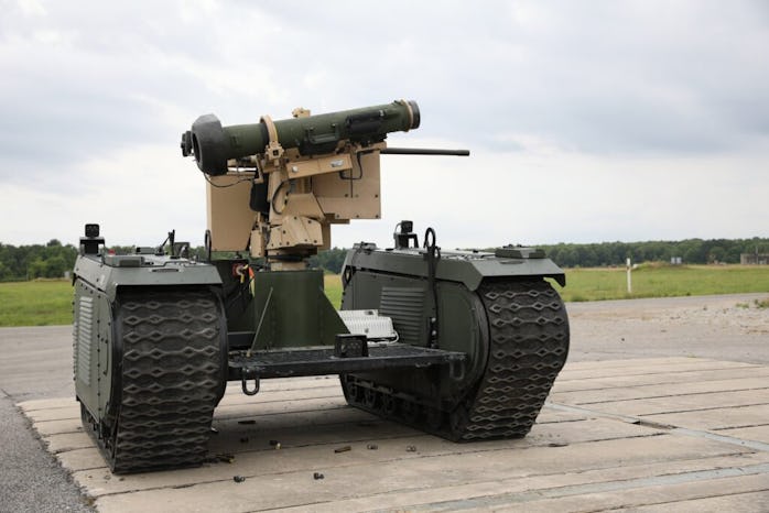 The U.S. Army is develop a series of unarmed robot tanks to protect soldiers on the battlefield. 