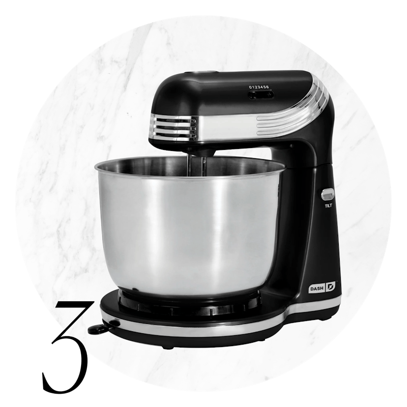 Dash Everyday 6-Speed Stand Mixer with 3-Quart Stainless Steel Mixing Bowl, Dough Hooks & Mixer Beat...