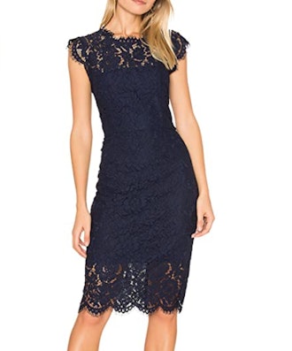 MEROKEETY Lace Cocktail Dress