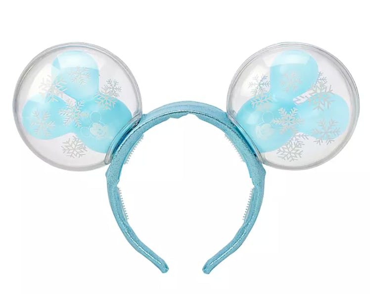 Mickey Mouse Snowflake Balloon Light-Up Ears Headband for Adults