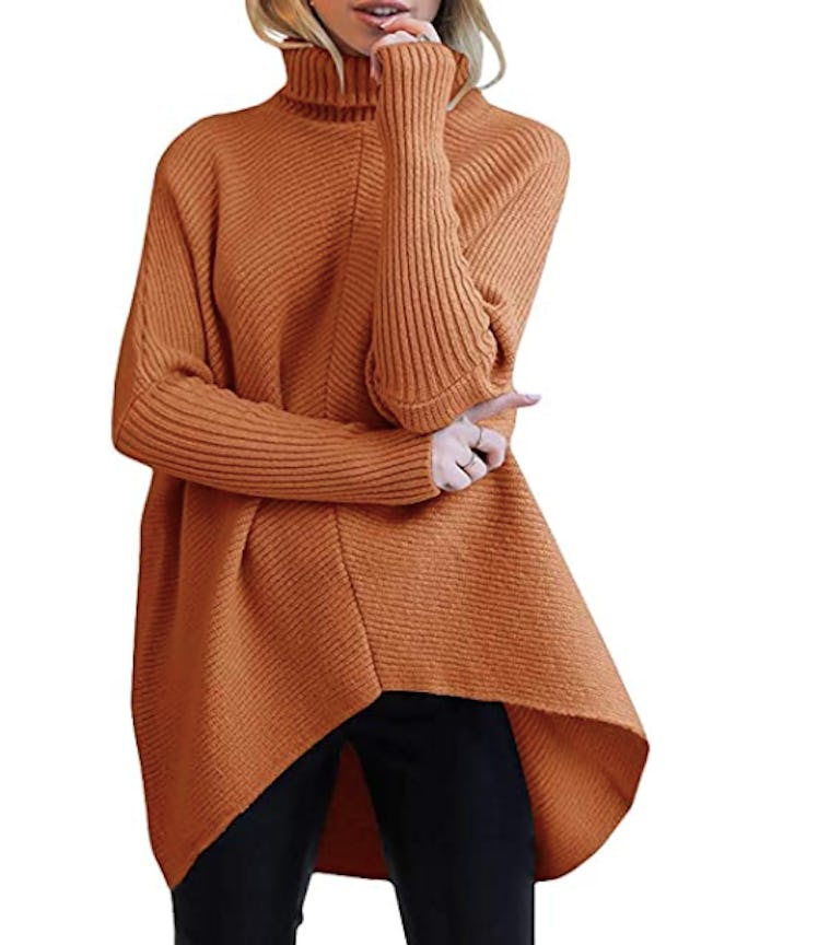ANRABESS Asymmetric Turtleneck Sweater 