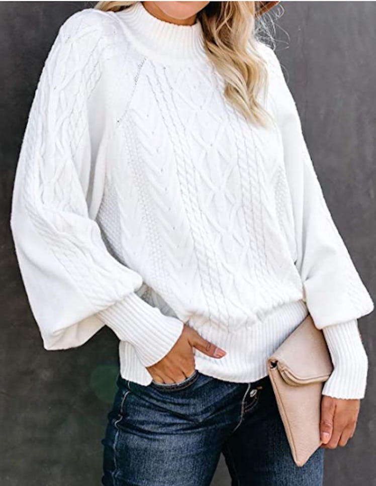 Dokotoo Turtleneck Balloon Sleeve Sweater