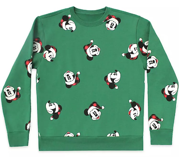 Santa Mickey Mouse Pullover Sweatshirt for Adults