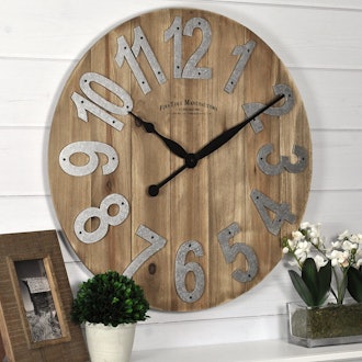 FirsTime & Co Slat Wood Wall Clock