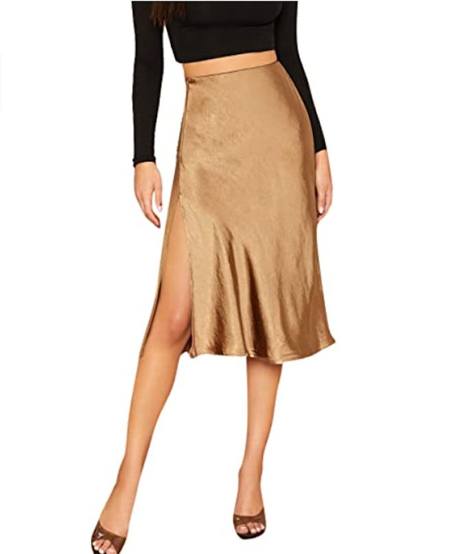 SheIn Satin Split Side Skirt