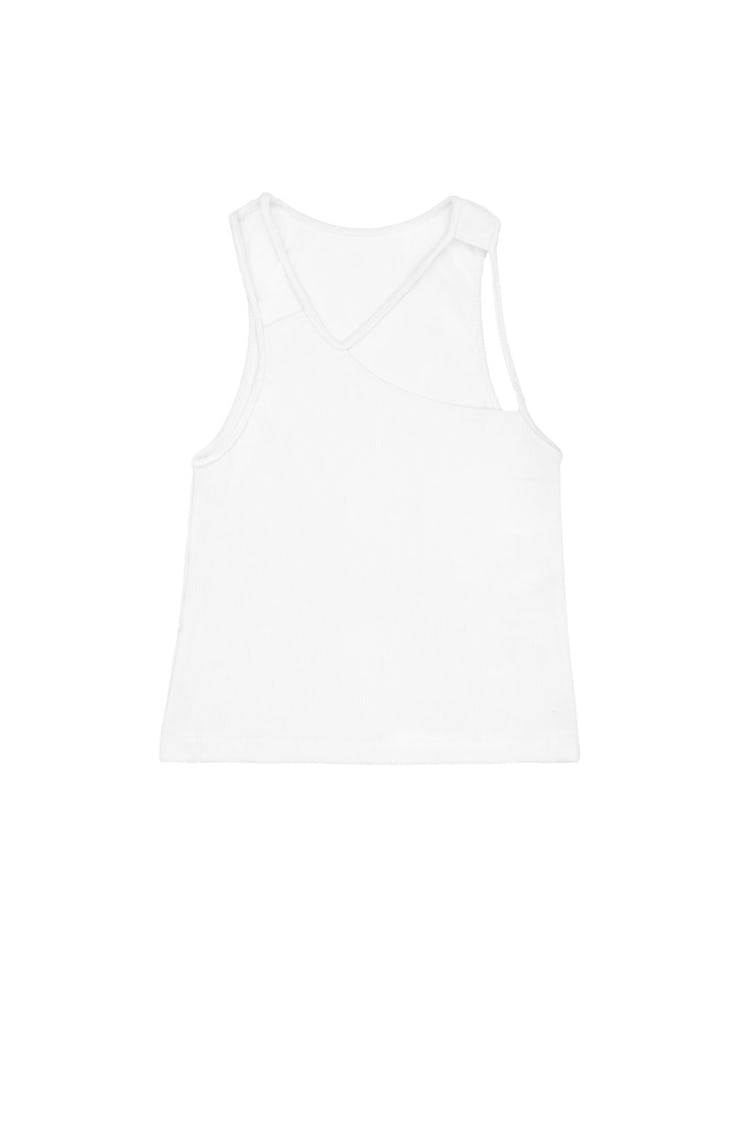 K.ngsley White “FIST” Ribbed Tank