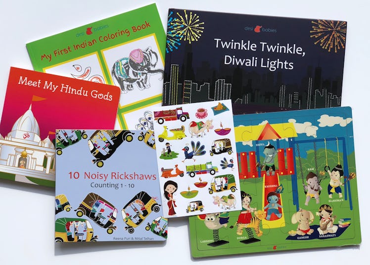 This Diwali-themed bundle includes educational board books, a 40 page coloring book, a 20-piece wood...