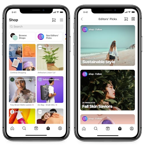 Instagram's shop tab in the new home screen layout redesign will make it easier to browse and shop i...