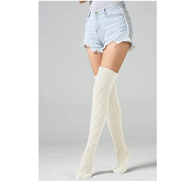 SherryDC Extra Long Cable Knit Socks