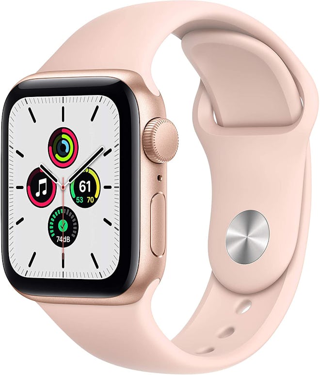Apple Watch SE with Gold Aluminum Case and Pink Sand Sport Band
