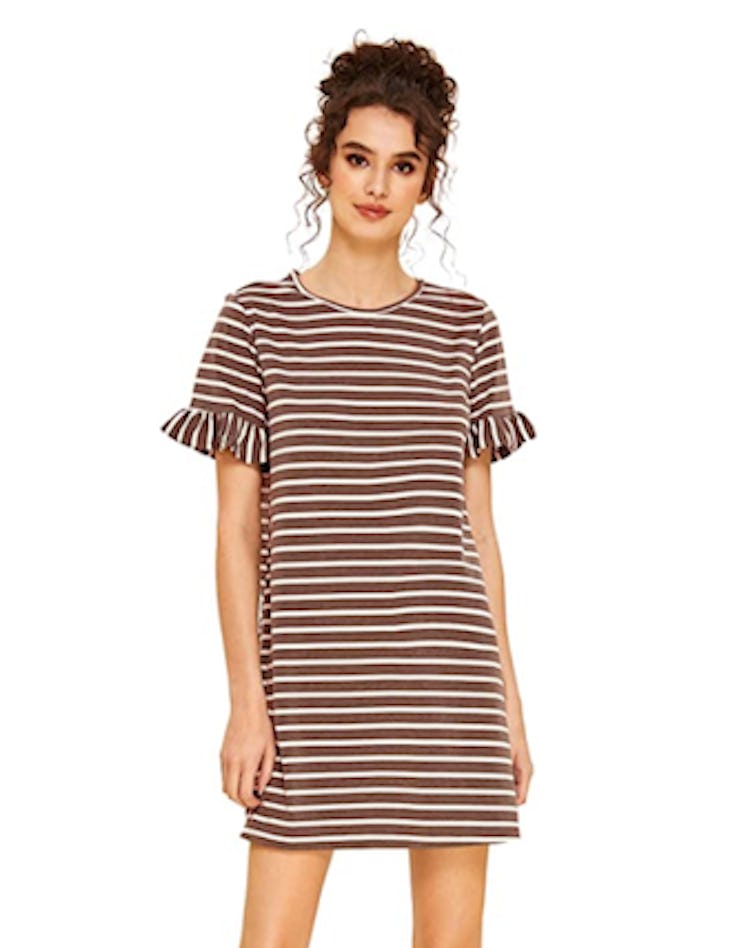 Floerns Ruffle Sleeve T-Shirt Dress