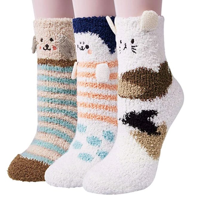 Loritta Fuzzy Animal Socks (3-Pack)