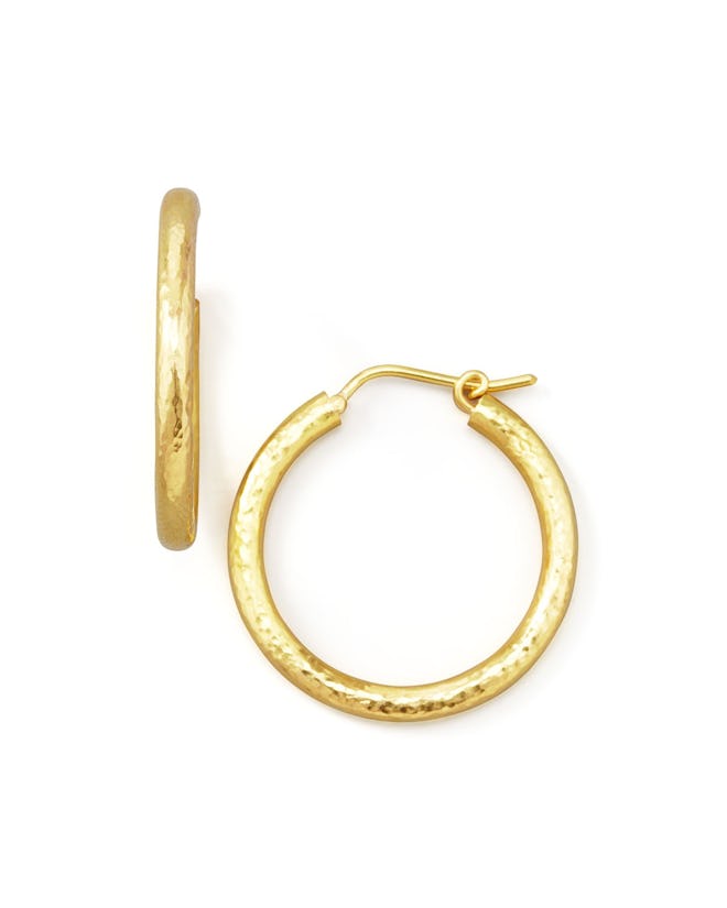 Giant Hammered 19k Gold Hoop Earrings