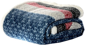 For the ultimate in warm blankets, consider this sherpa throw with a cute printed design.