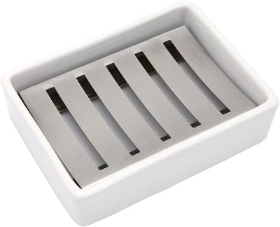 Lofekea Ceramic Stainless Steel Soap Holder