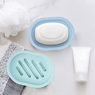 TOPSKY Soap Dish with Drain (2-Pack)