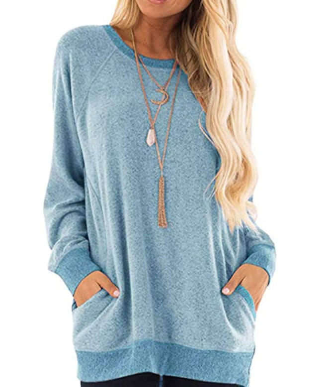 This long tunic is one of the best warm sweatshirts.