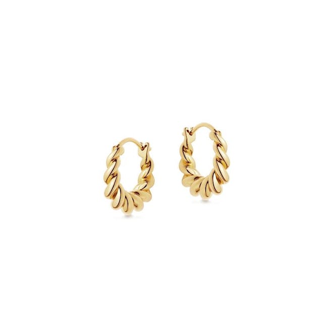Gold mini tidal hoop earrings